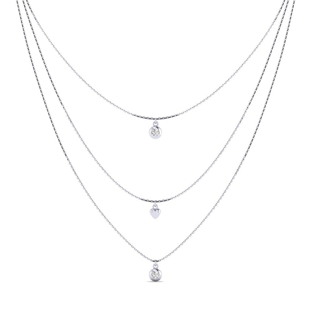 Trái Tim Đá Moissanite Dây chuyền nữ Genevith