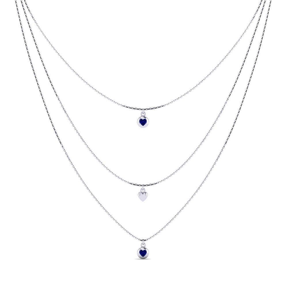 Trái Tim Đá Sapphire Dây chuyền nữ Genevith