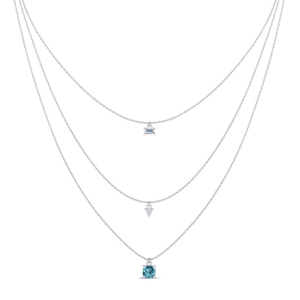 Blue Zircon Women's Necklace Isalena