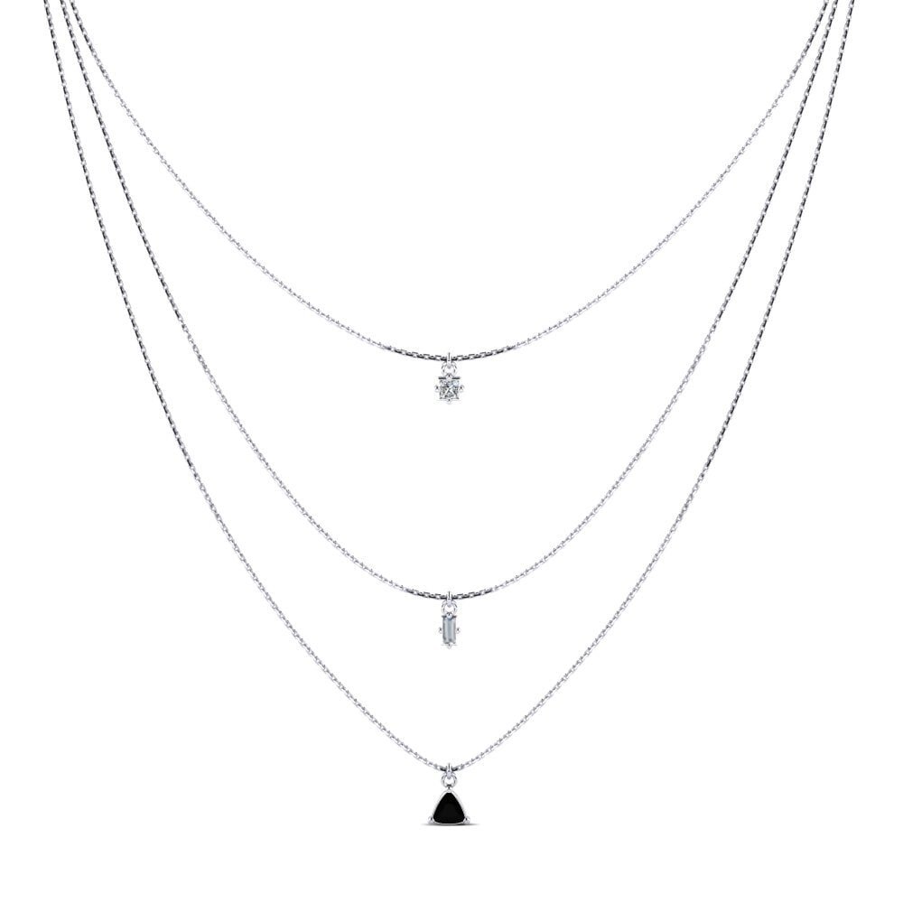 Trillion Black Sapphire Women's Necklace Juliskia