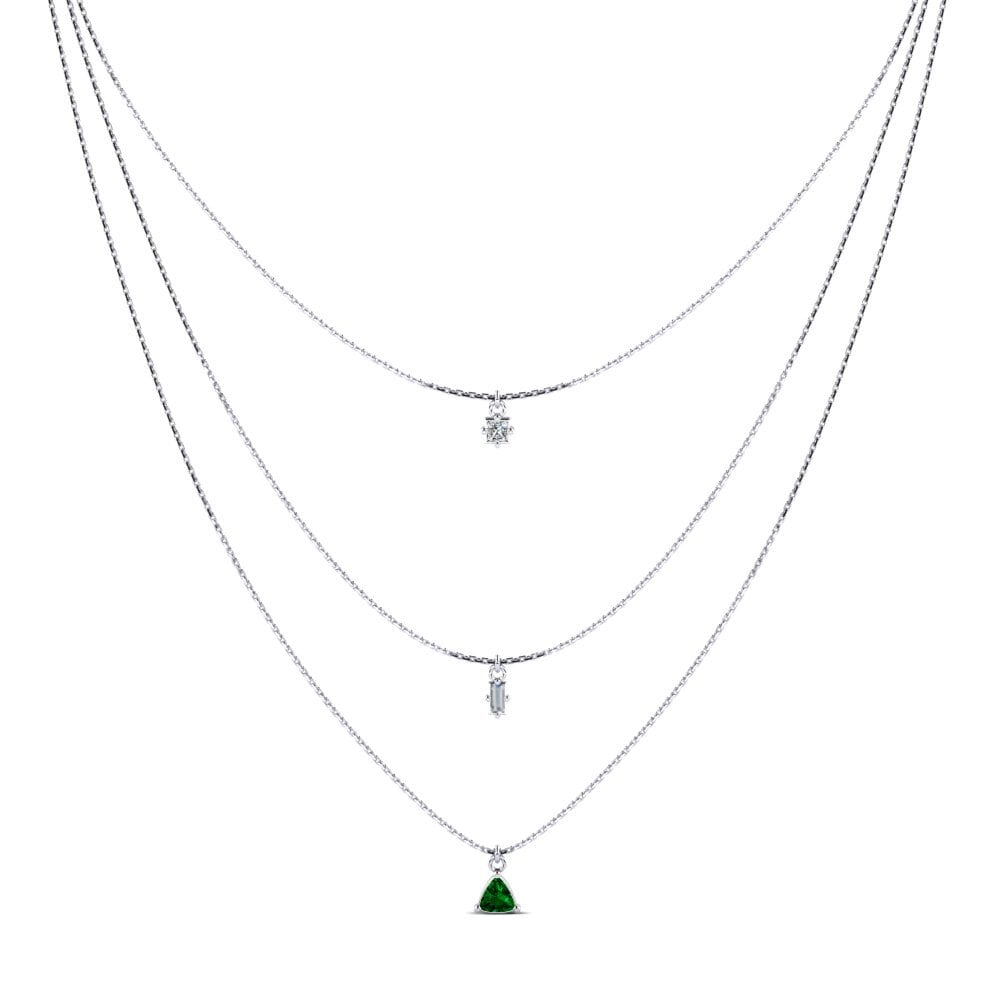 Trillion Green Zirconia Necklace Juliskia