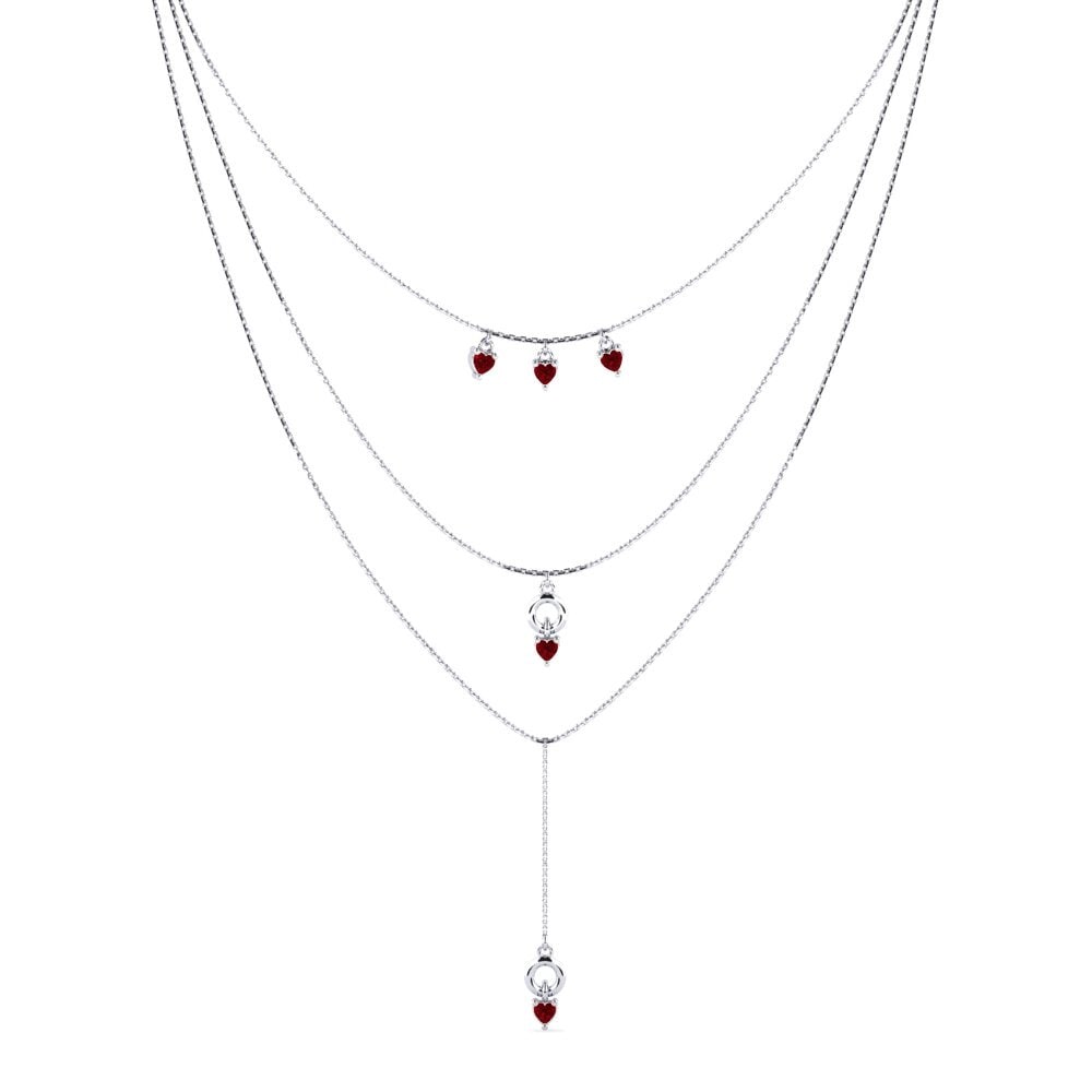 Red Zirconia Women's Necklace Olympe