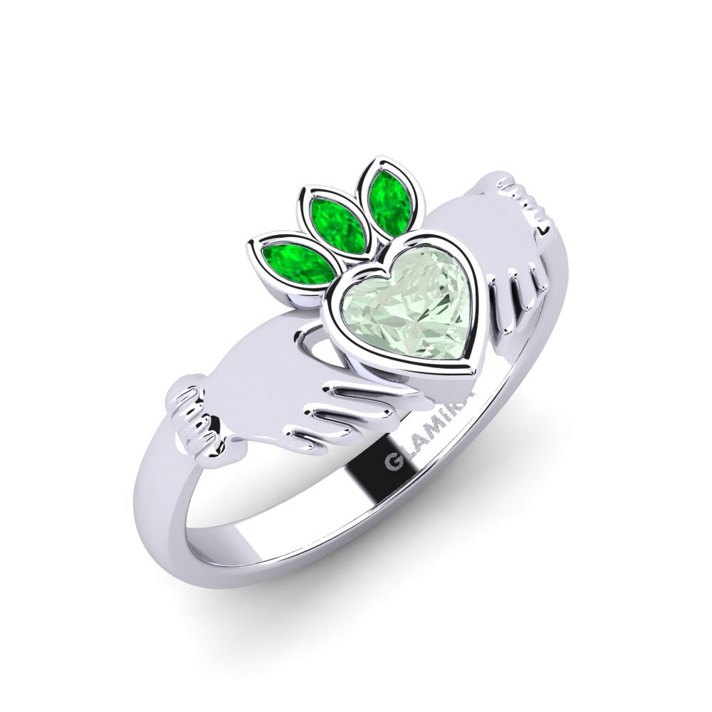 Green Amethyst Ring Earmellw