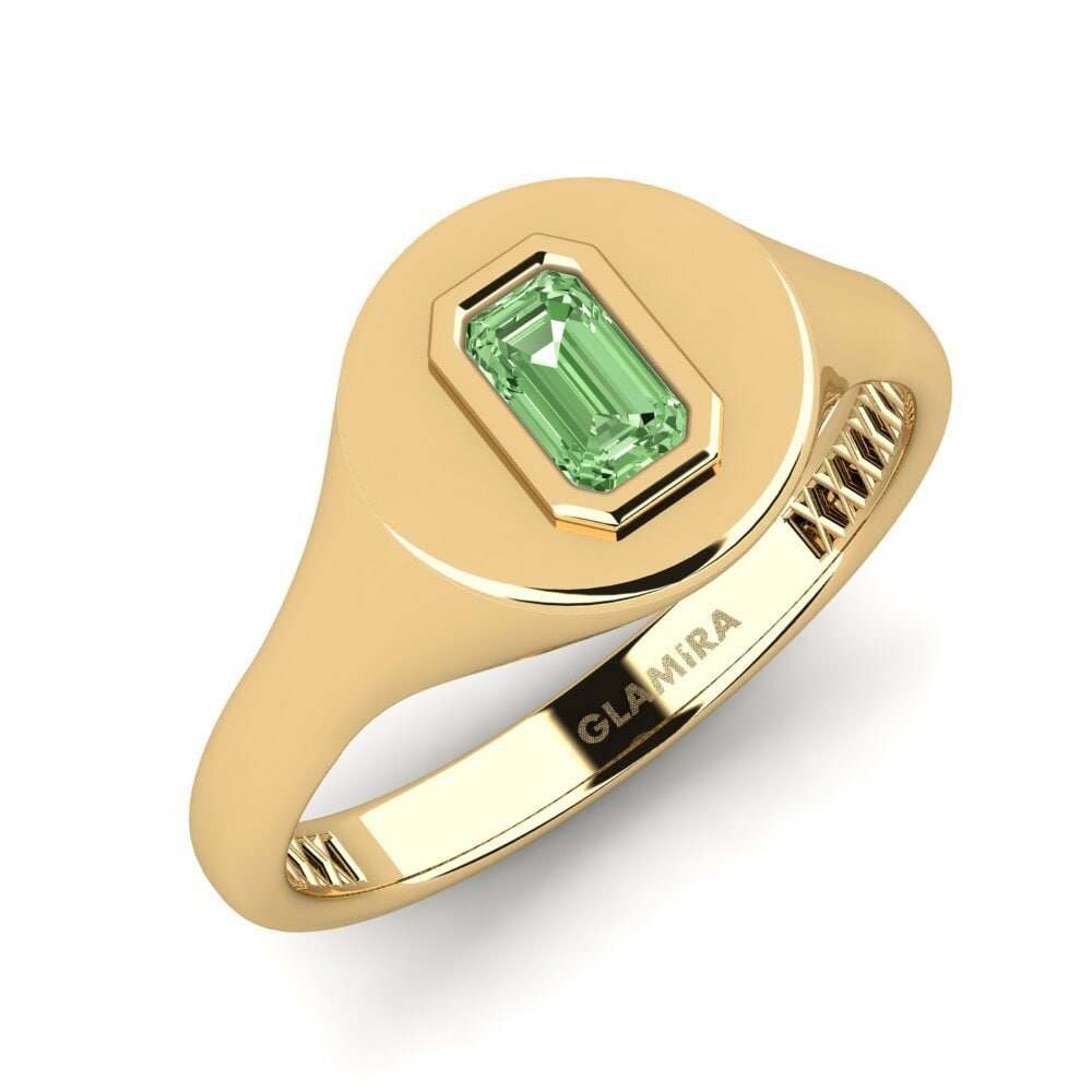 Groene Diamant Heren Pinkring Afdends