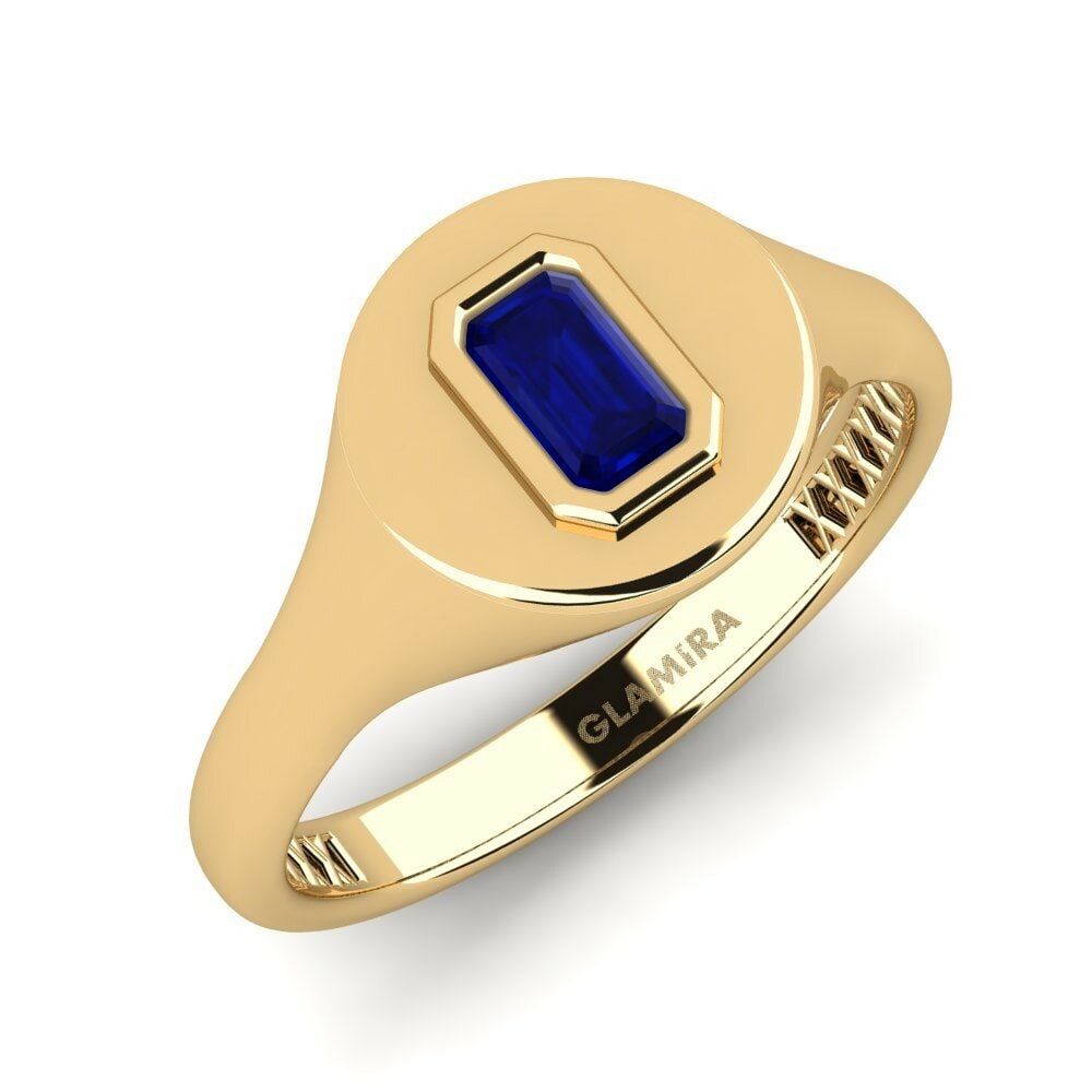 Anillo de dedo meñique para hombre Afdends Zafiro