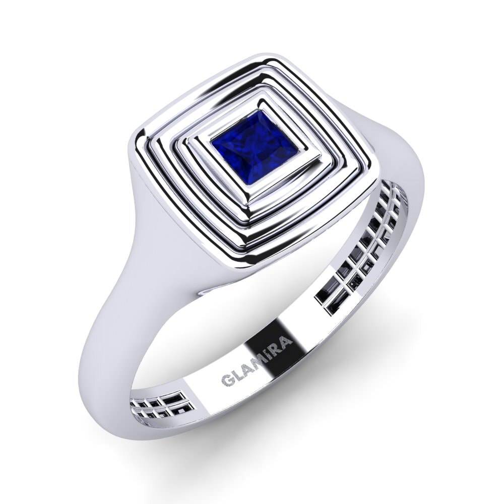 Weiß-Silber Saphir Pinker Ring für Männer Bebdoo