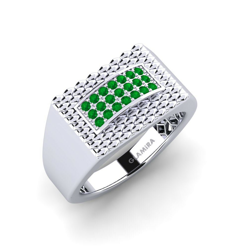 Emerald Men's Pinky Ring Hongese