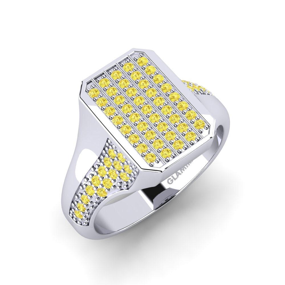 Yellow Sapphire Men's Pinky Ring Nociano