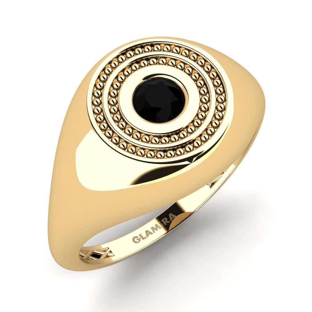 Ónix Negro Anillo de dedo meñique para hombre Randsa