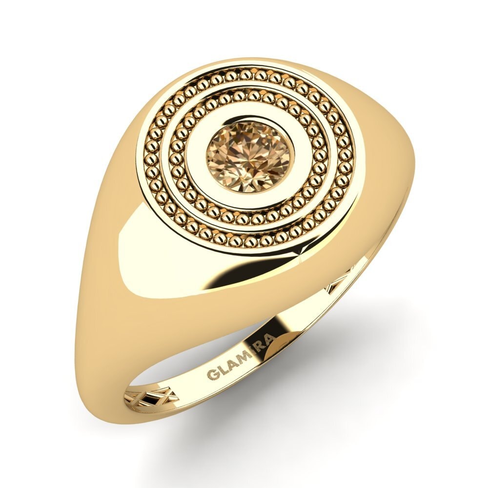 Diamante café Anillo de dedo meñique para hombre Randsa