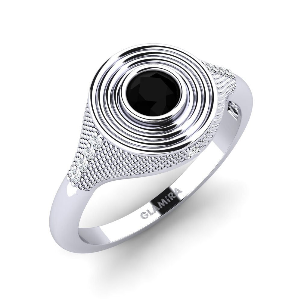 950 Palladium Black Diamond Men's Pinky Ring Sequerer