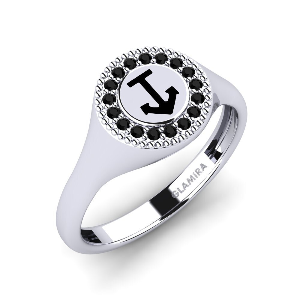 950 Palladium Black Diamond Men's Pinky Ring Webeddo