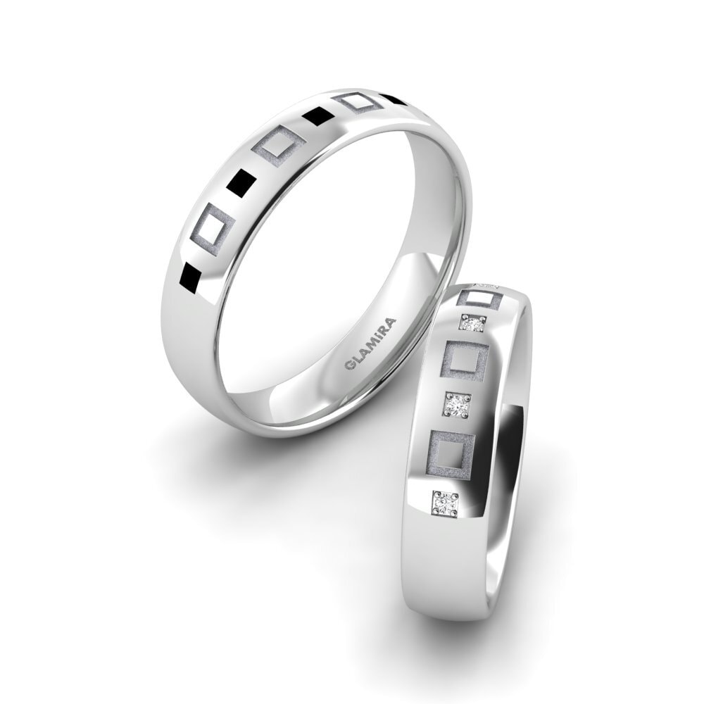9ct White Gold White sapphire Wedding Ring Hot Sweet 5.0 mm