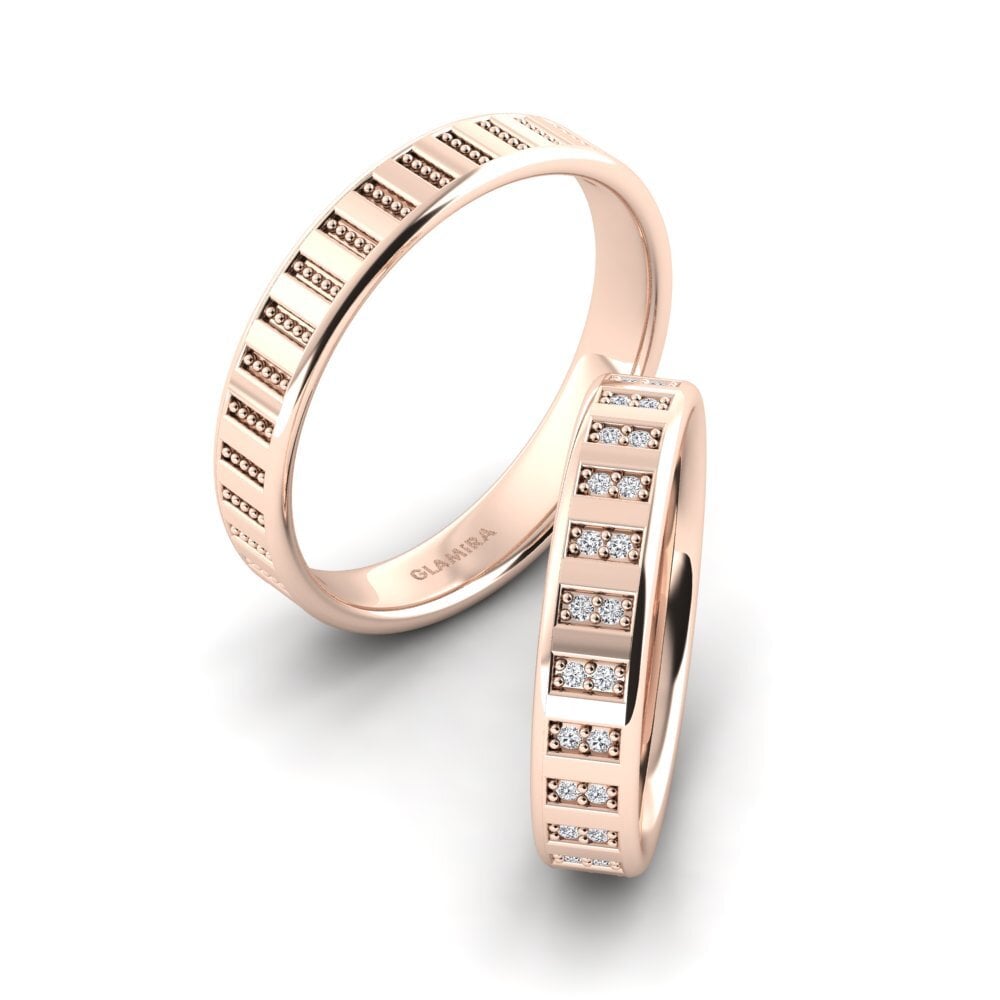Or rose 14k Diamant Bague de Mariage Pretty Thoght