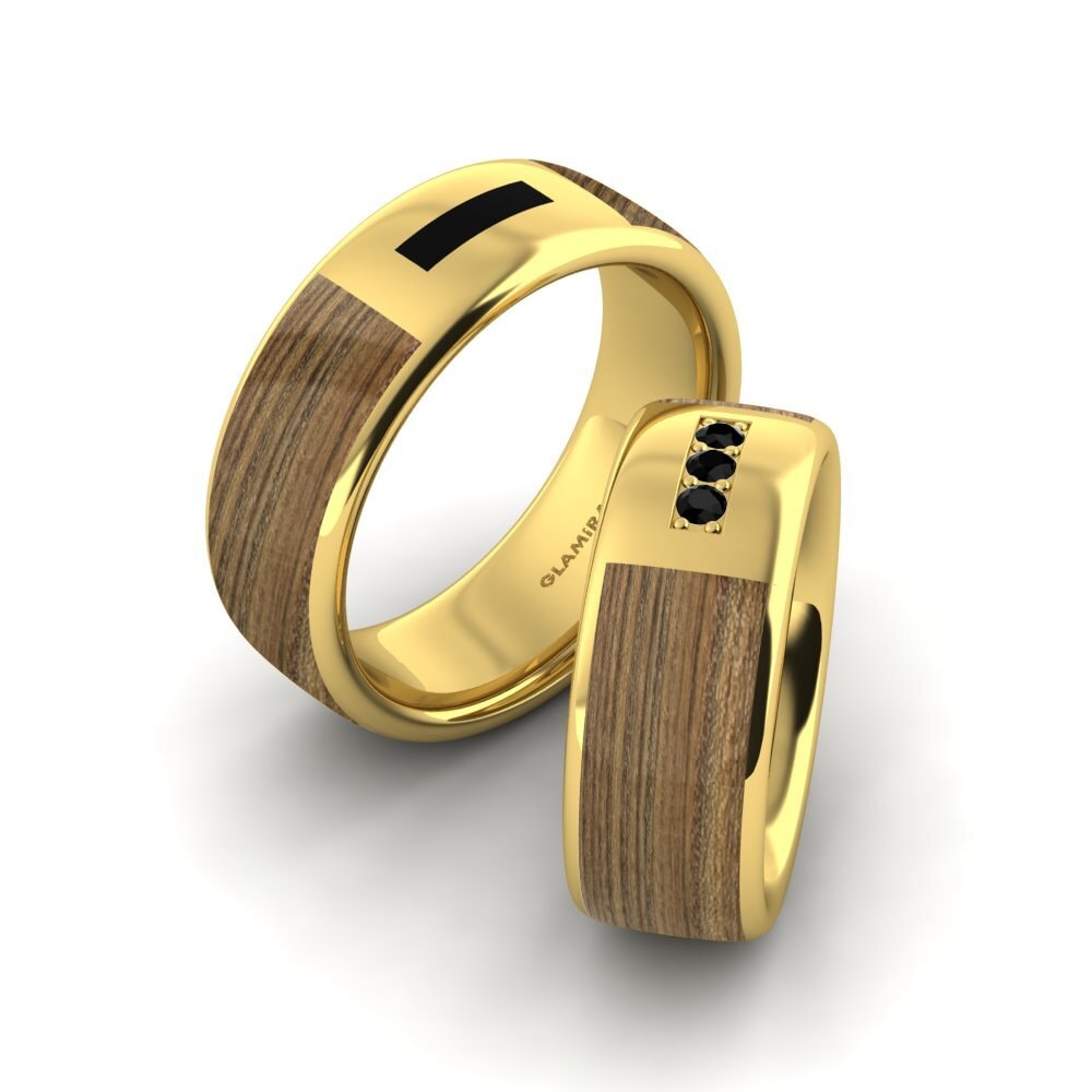 Ónix Negro Anillo de boda Pretty Wequ 8.0 mm