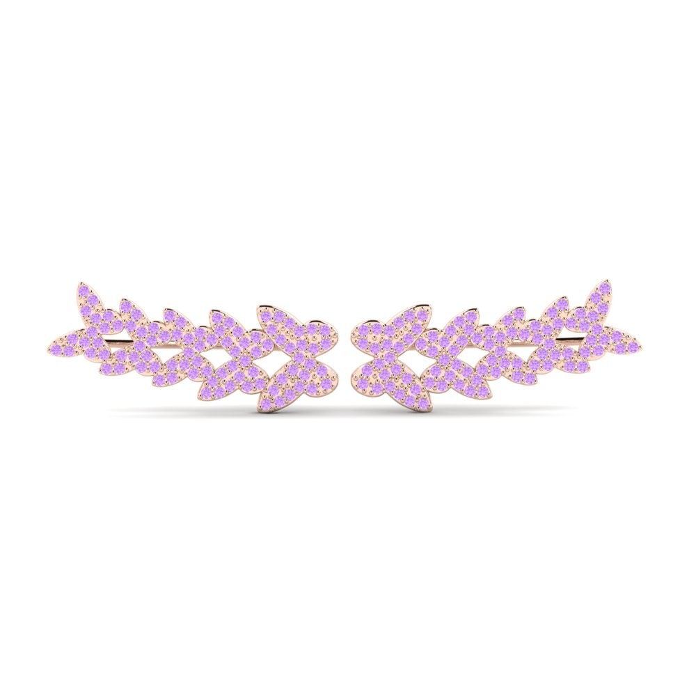 Climber Amethyst 18ct Rose Gold Earrings
