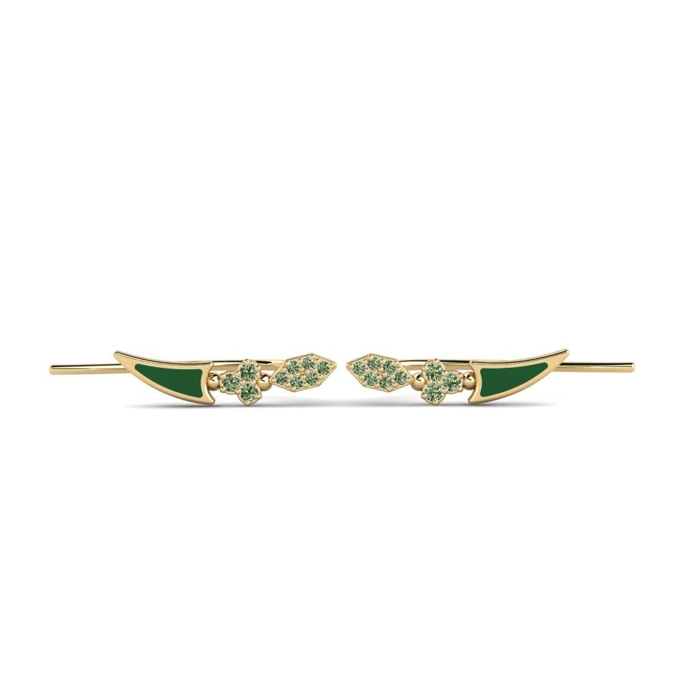 Pendientes Diamante Verde Trepadores