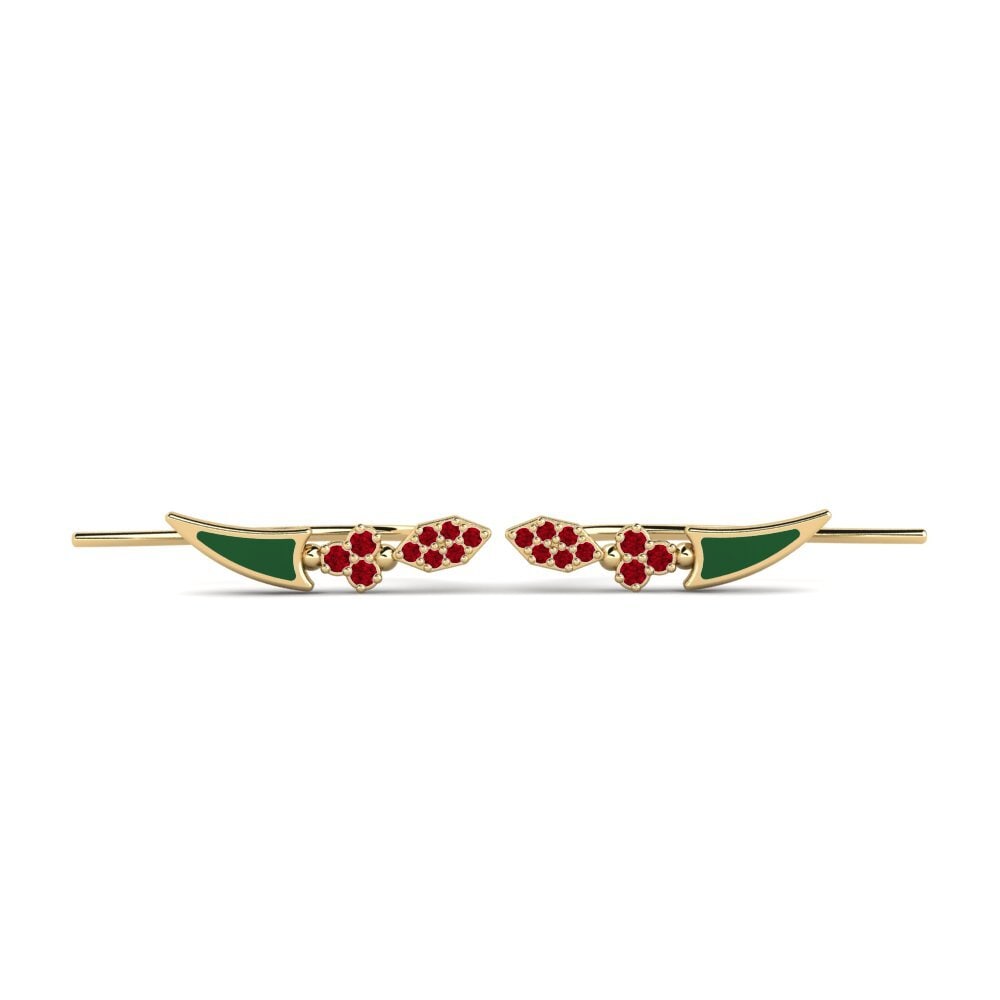 Climber Red Zirconia Earrings
