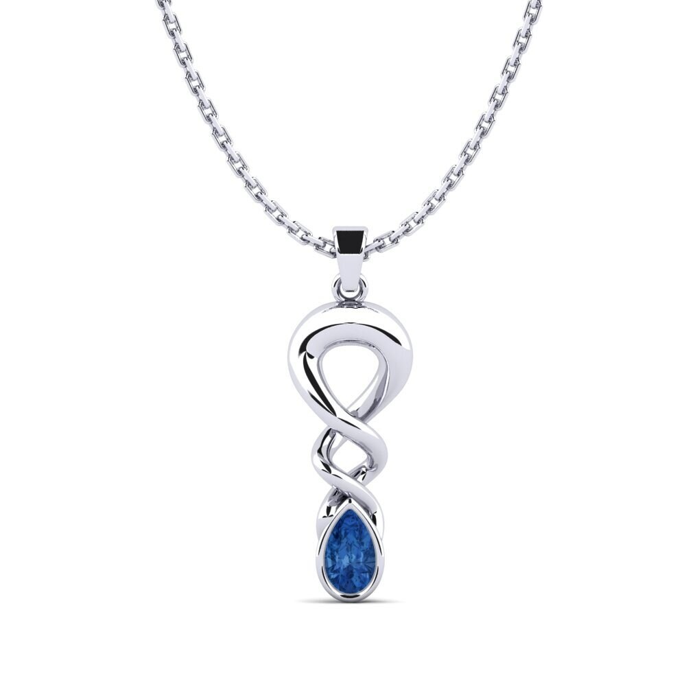 Giọt Nước Đá Zirconia Xanh Lam Mặt dây chuyền nữ Koorts