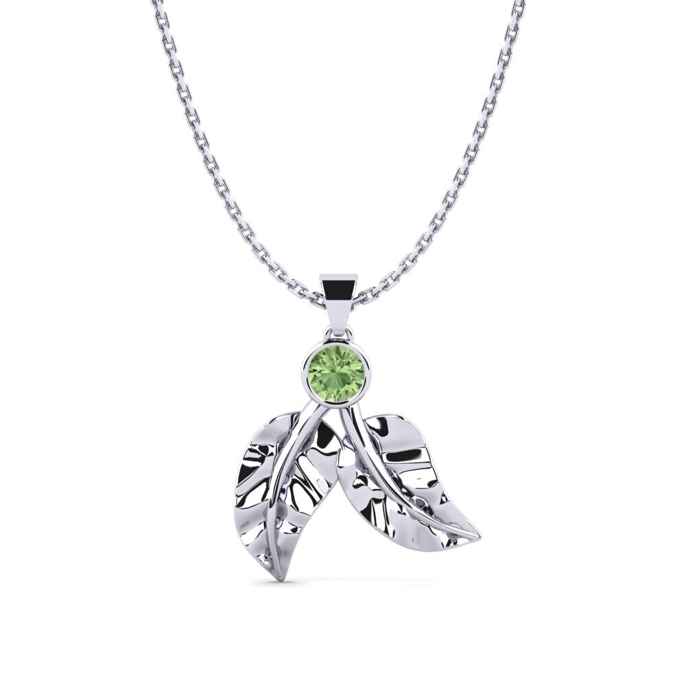 Green Sapphire Women's Pendant Leafneck