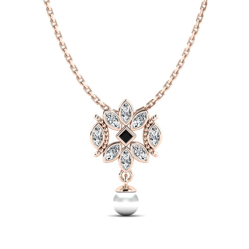 Rotgold 750 Schwarzer Diamant Damen anhänger Miless