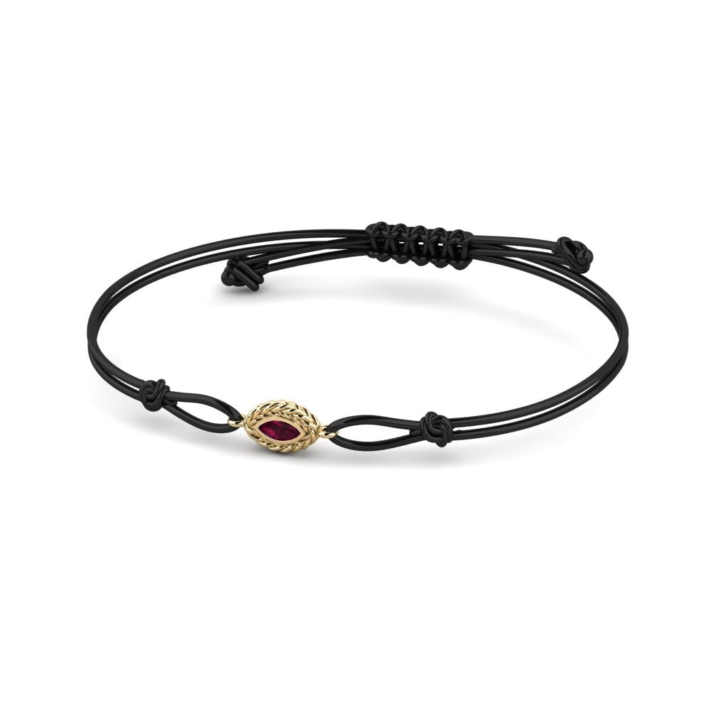 14ct Yellow Gold Rhodolite Garnet Cord Bracelet Forzalife