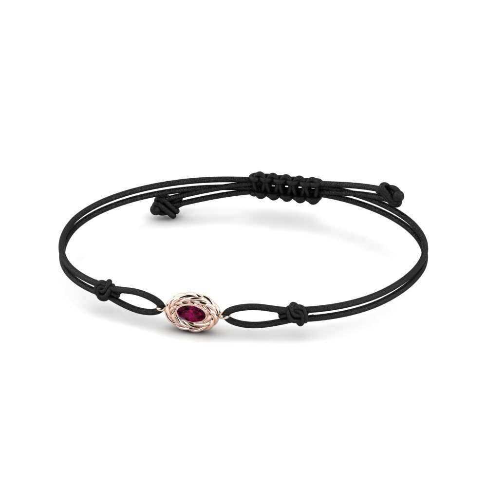 Or rose 14k Grenat de Rhodolite Bracelet cordon Markia
