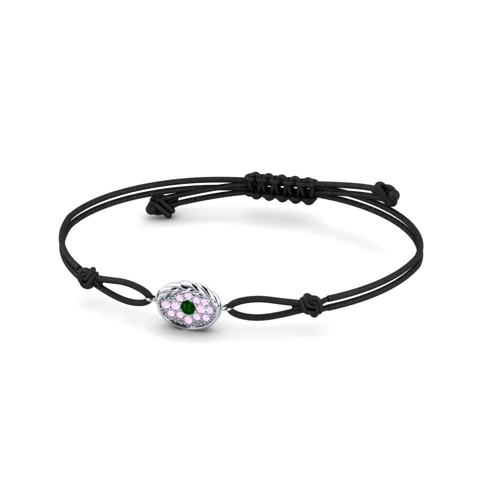 Palladium 950 Zircone Vert Bracelet cordon Rosalea