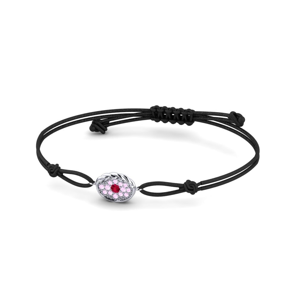 Palladium 950 Rubis Bracelet cordon Rosalea