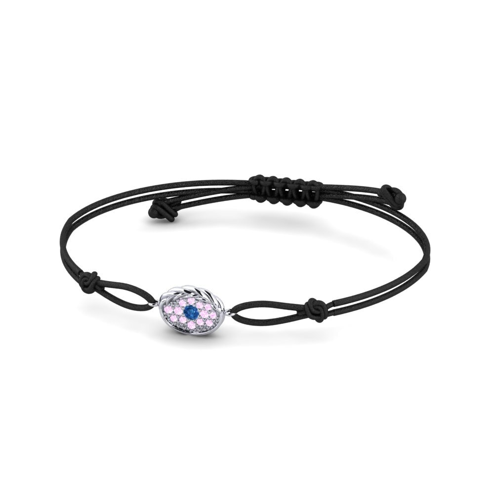 950 Palladium Dunkelblauer Zirkonia Kordel-Armband Rosalea