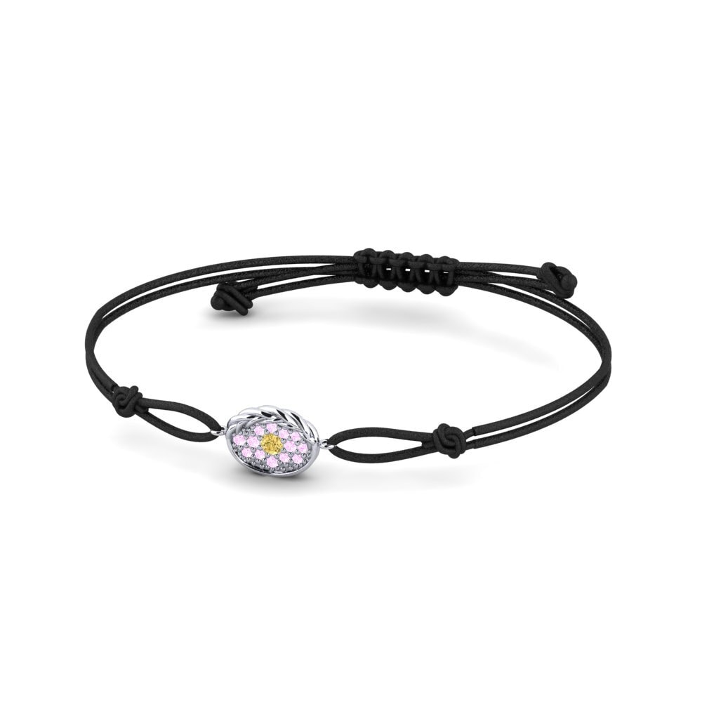 Weiß-Silber Gelber Diamant Kordel-Armband Rosalea