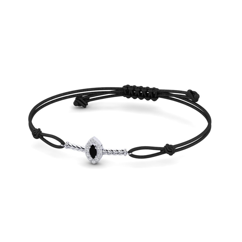950 Palladium Black Sapphire Cord Bracelet Ulwandle