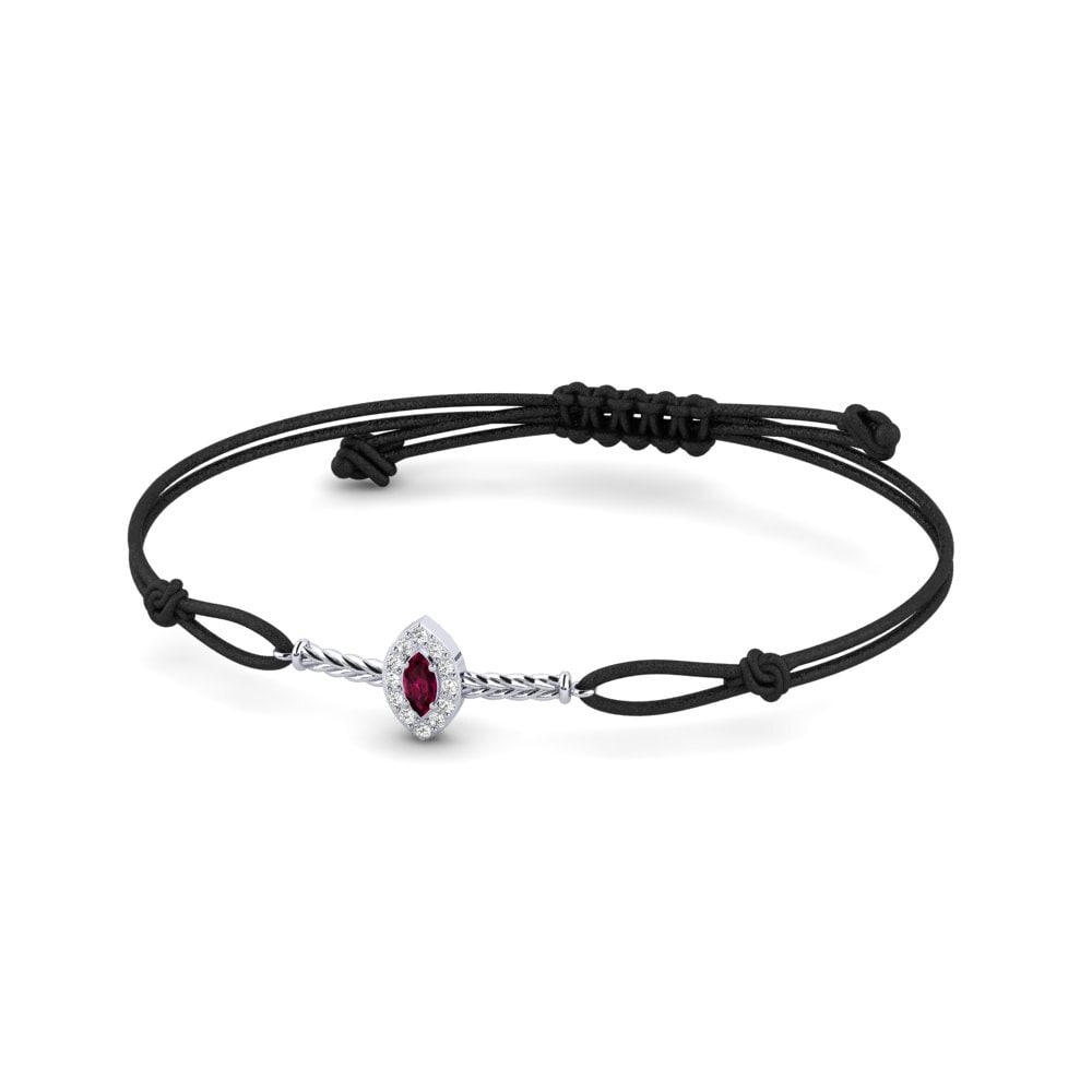 Platine 950 Grenat de Rhodolite Bracelet cordon Ulwandle