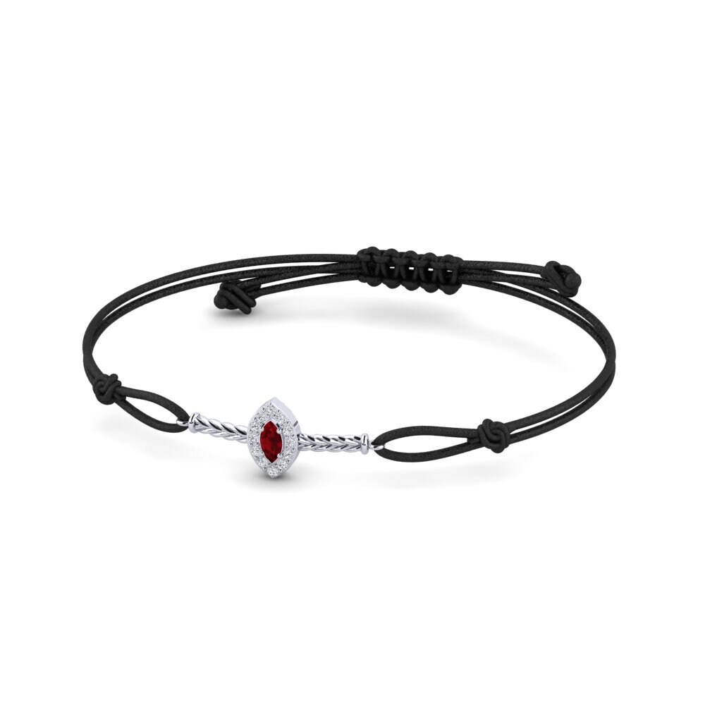 950 Platinum Ruby Cord Bracelet Ulwandle