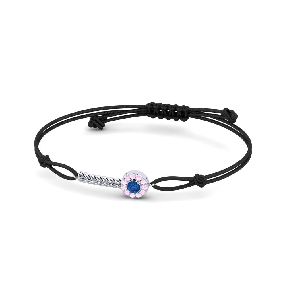 950 Palladium Dunkelblauer Zirkonia Kordel-Armband Vitalco
