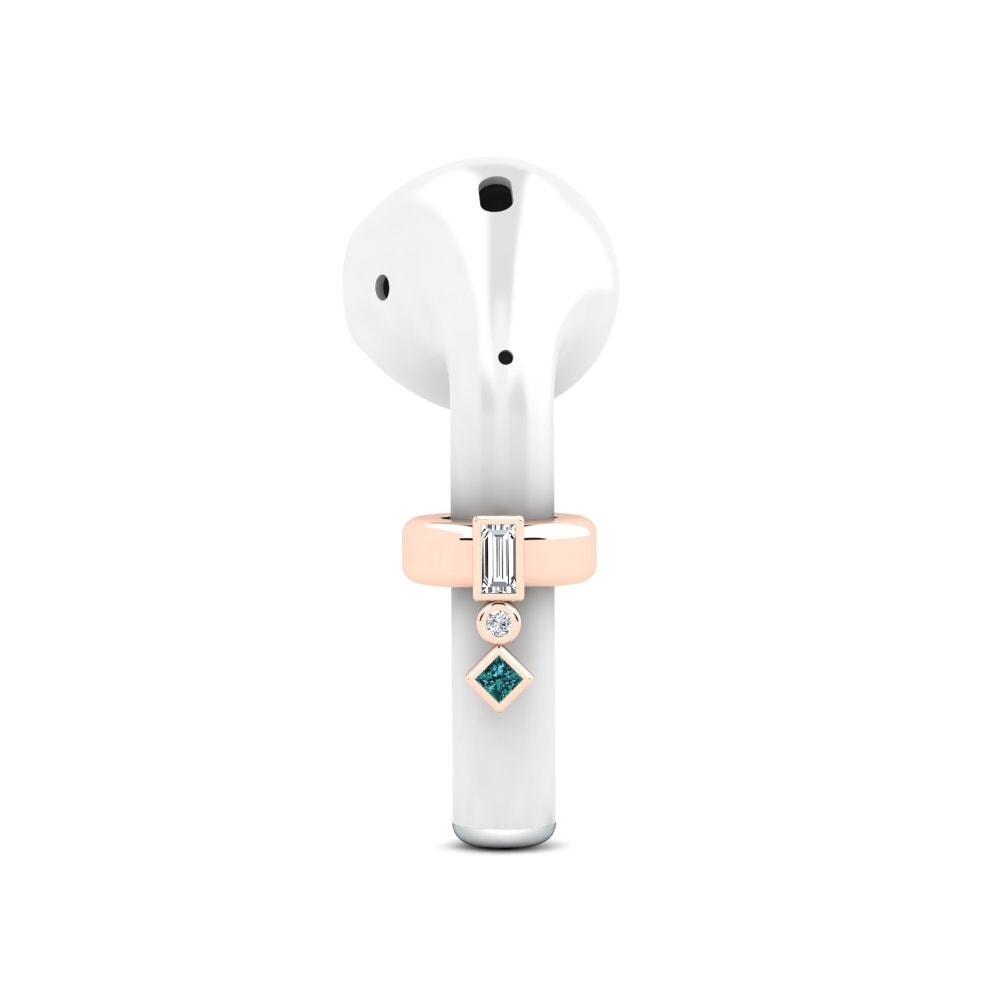 14ct Rose Gold Blue Diamond Airpods® Adagios