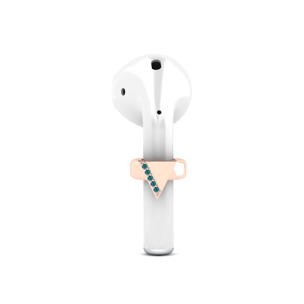 14ct Rose Gold Blue Diamond Airpods® Buffo