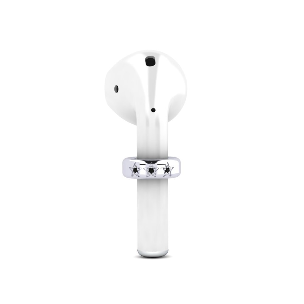 9ct White Gold Black Onyx Airpods® Compteur