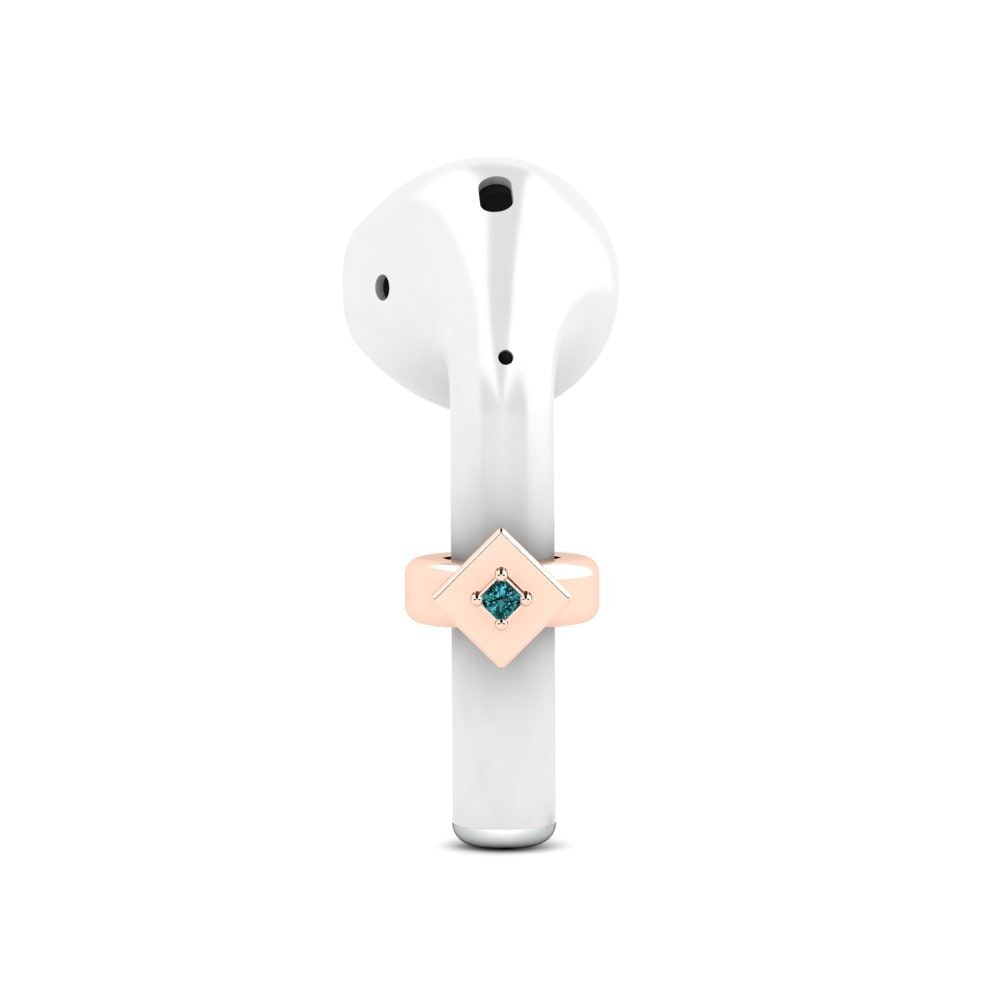 14ct Rose Gold Blue Diamond Airpods® Concerto