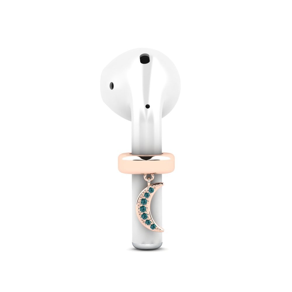 14ct Rose Gold Blue Diamond Airpods® Egwu