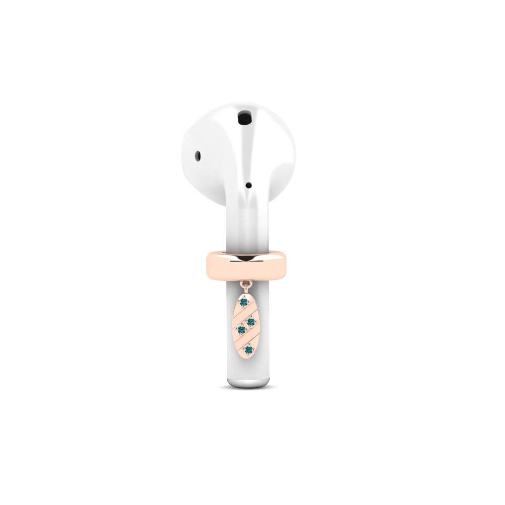 14ct Rose Gold Blue Diamond Airpods® Escaliers