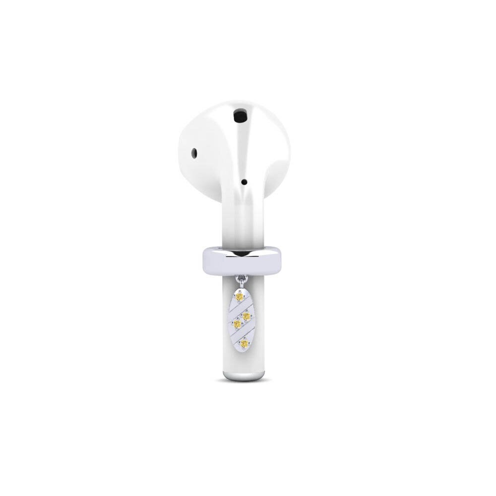14ct White Gold Yellow Diamond Airpods® Escaliers