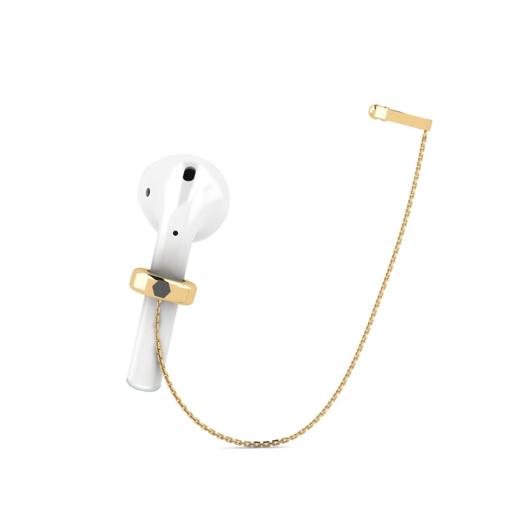 Tech Jewellery Airpods® Escuchar 585 Yellow Gold with Black Rhodium
