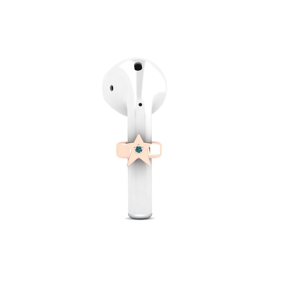 14ct Rose Gold Blue Diamond Airpods® Eskalye