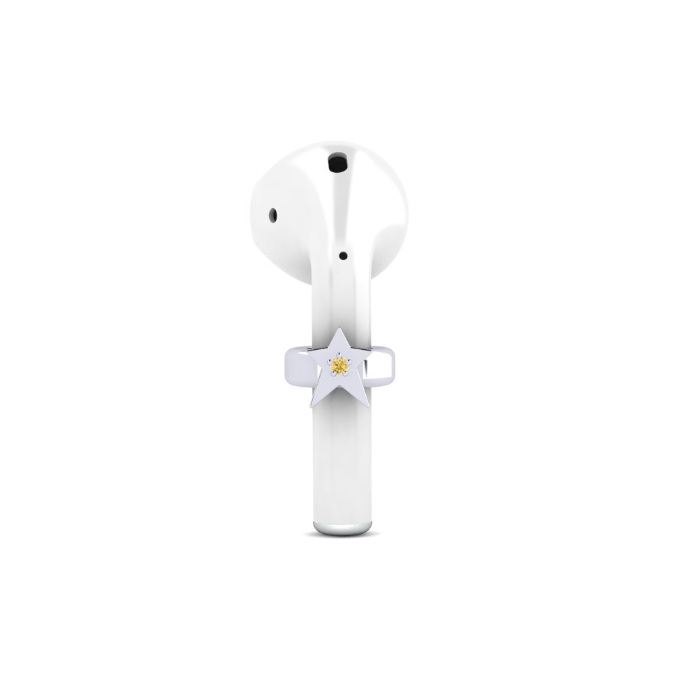 14ct White Gold Yellow Diamond Airpods® Eskalye