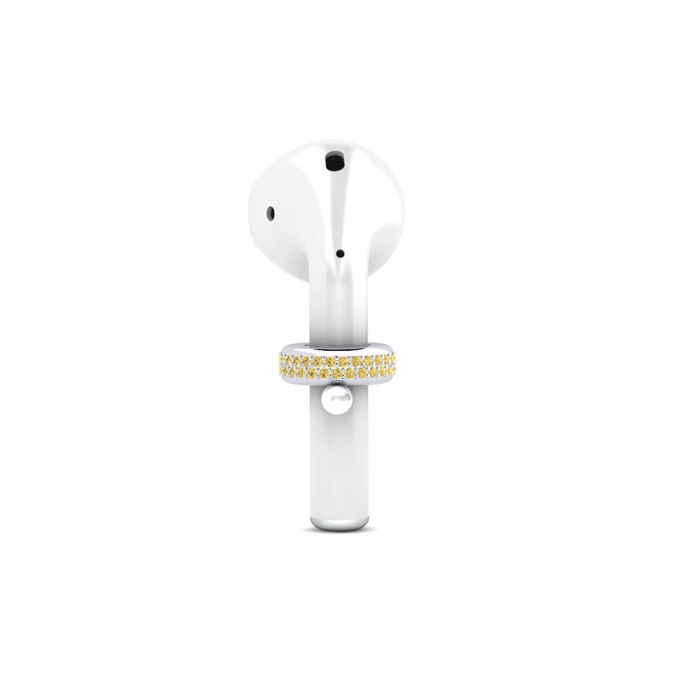 14ct White Gold Yellow Diamond Airpods® Glasbeni
