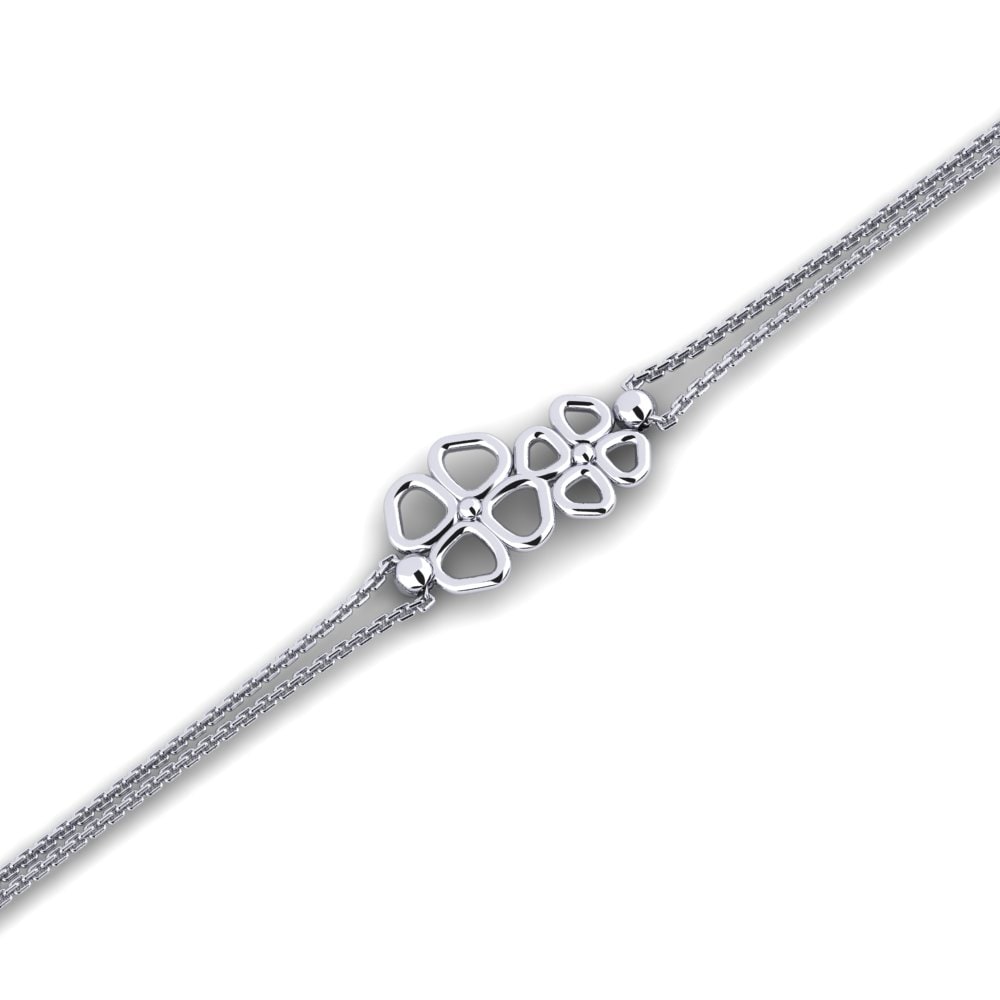 Flower 9k White Gold Bracelet Betwing