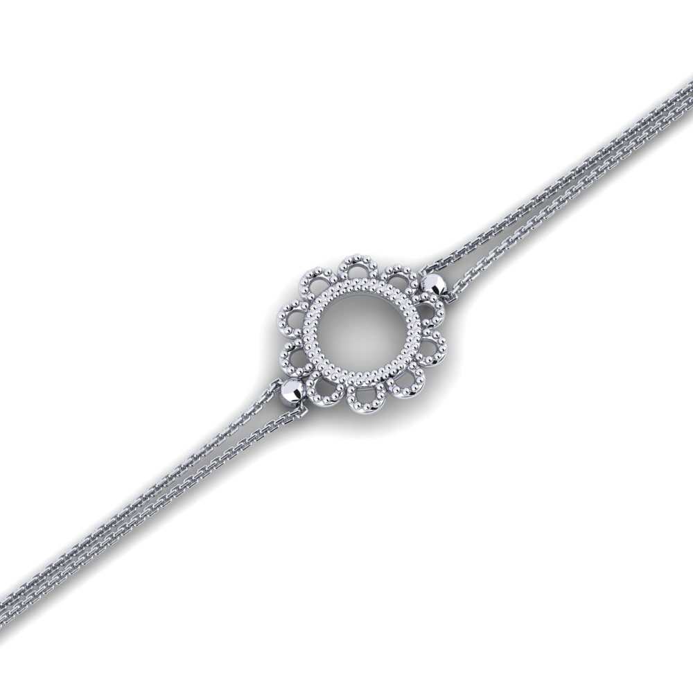 Flower 9k White Gold Bracelet Bolati