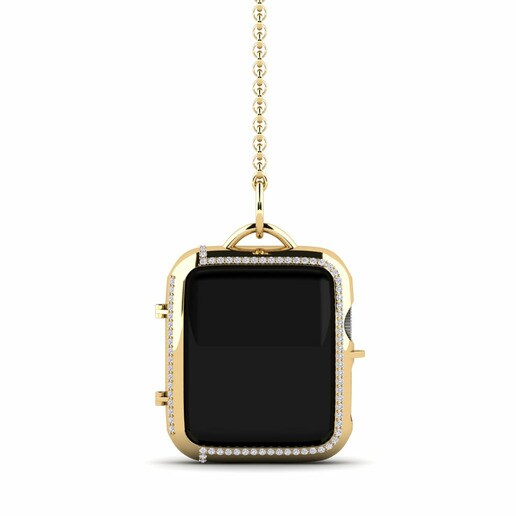 Ốp đồng hồ Apple® Albright Vàng 585 & Kim Cương Nâu & Kim Cương