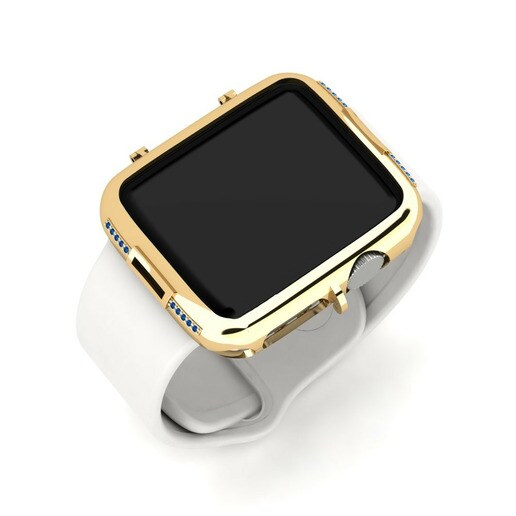 Ốp đồng hồ Apple® Anchore Vàng 585 & Đá Swarovski Xanh Lam